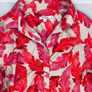 Chicos Button Down No-Iron Blouse Size 2